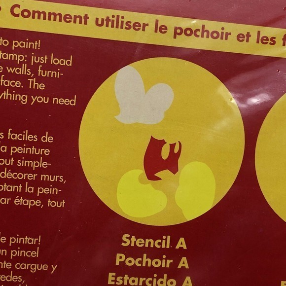 NIP Vintage Disney Mickey Mouse stencil &stamp craft‎ decor set 2000 Room Decor - Picture 10 of 11